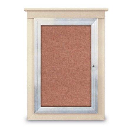 United Visual Products Single Door Enclosed Letterboard, 60"x42 UV1306TB-GOLD-GREEN